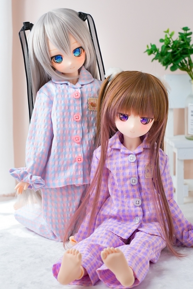 <在庫>【パープル】レトロチェック パジャマ