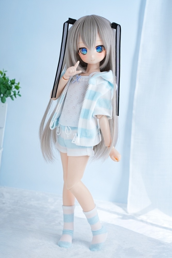 <在庫>【ブルー】ふわふわパジャマset-半袖-