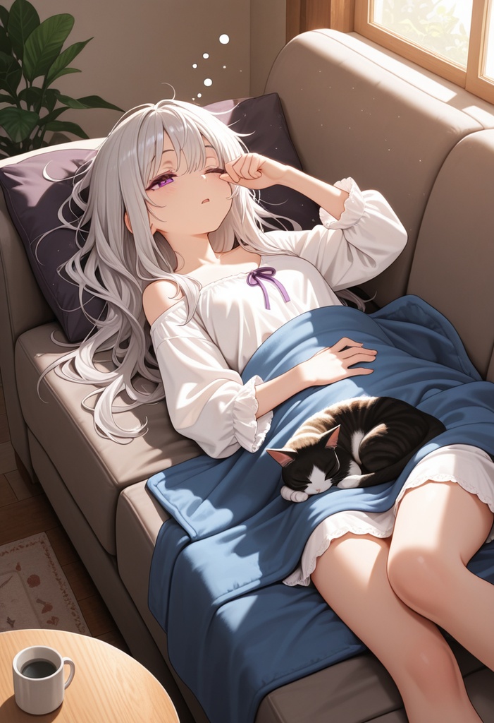 【全年齢】銀髪アナリストの日常 —AIと働く彼女— CG集 28枚セット