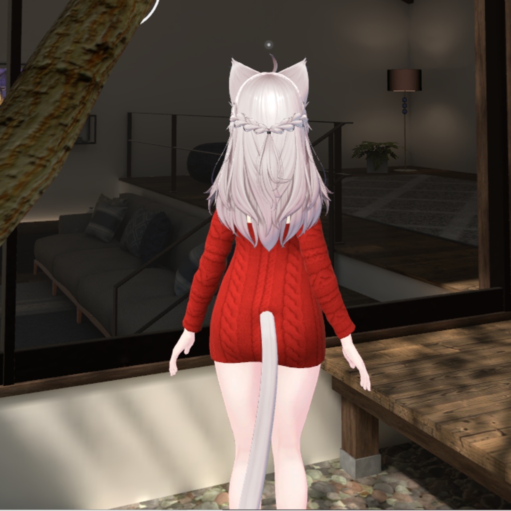 Cable Knit Off-Shoulder Onepiece for SHINANO