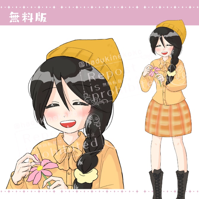 TRPG立ち絵素材_花_少女【表情12種+SDキャラ表情5種】🌟無料版あり