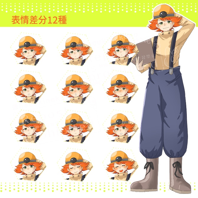 TRPG立ち絵素材_作業着_男性【表情12種+SDキャラ表情5種】🌟無料版あり
