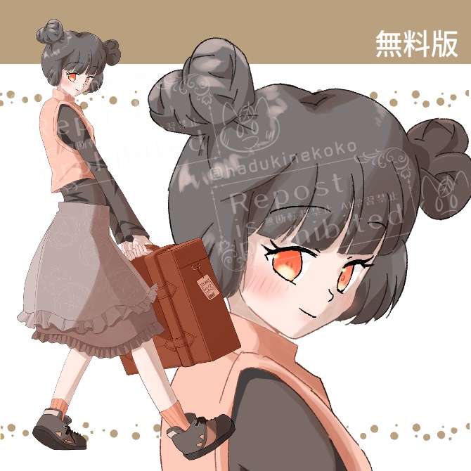 TRPG立ち絵素材_旅行女子【表情12種+SDキャラ表情5種】🌟無料版あり