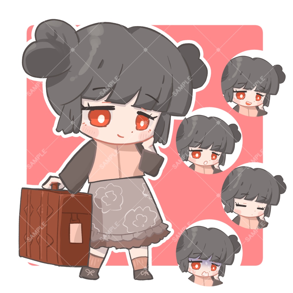 TRPG立ち絵素材_旅行女子【表情12種+SDキャラ表情5種】🌟無料版あり