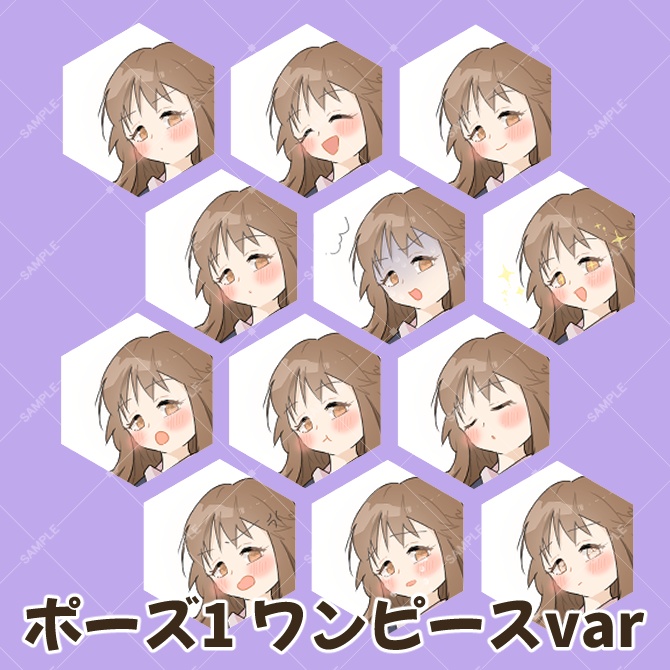 TRPG立ち絵素材_ワンピース女子【衣装&表情差分・計24種】