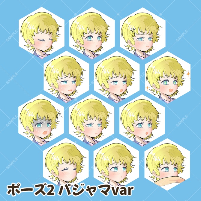 TRPG立ち絵素材_短パン少年【衣装&表情差分・計24種】