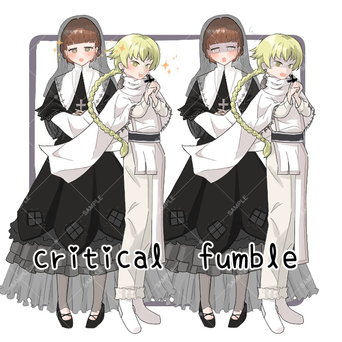 TRPG立ち絵素材_聖職者男女セット【表情差分・計24種】