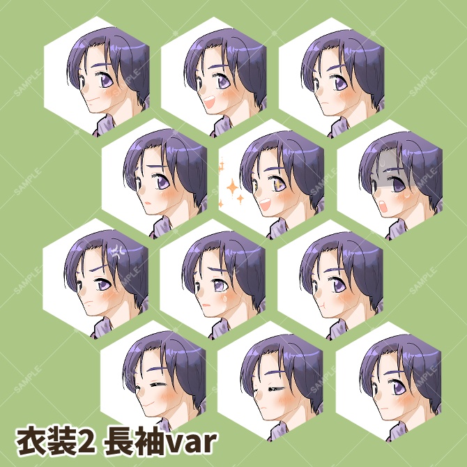 TRPG立ち絵素材_青い目の男性【衣装&表情差分・計24種】