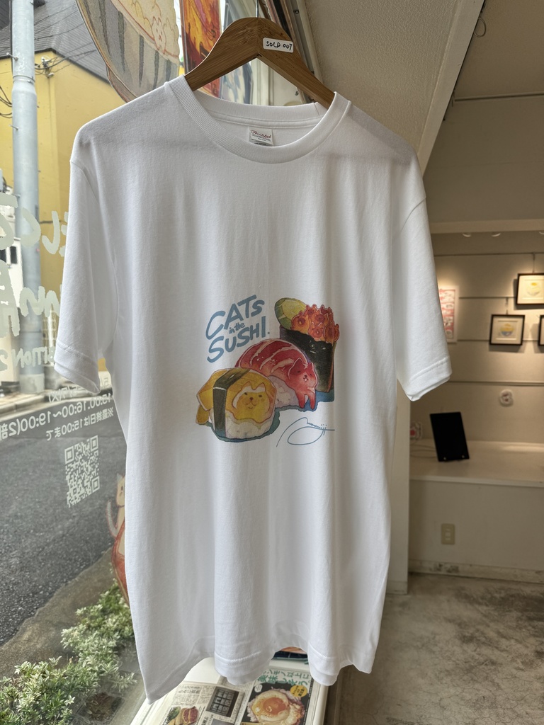 猫寿司のTシャツ(白)