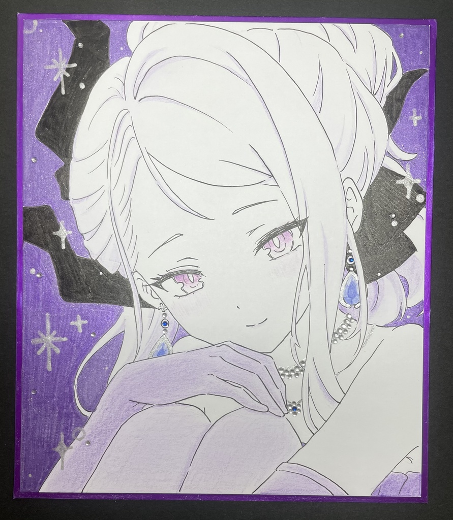 【イラスト手描き色紙(中)】空崎ヒナ/ブルーアーカイブ ※難あり