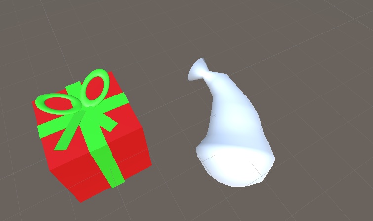 クリスマスに使えそうなプレゼントボックスと袋