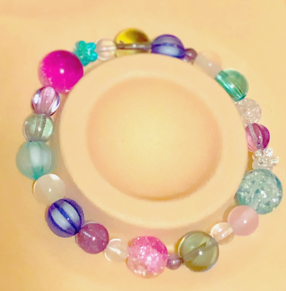 ビーズブレスレット【青紫】