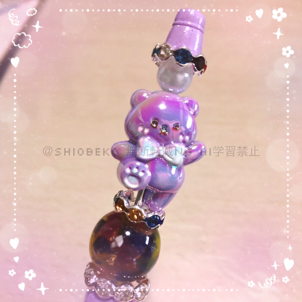 ハンドメイド カスタムボールペン パープルベア