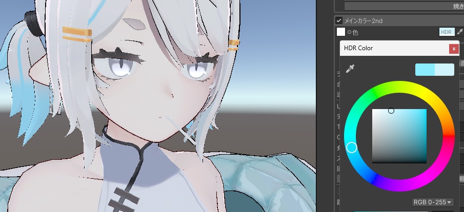 ヨルちゃんのツインテにメッシュを追加するテクスチャ