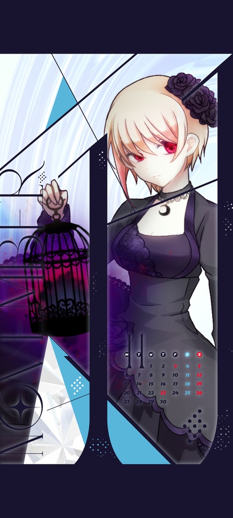 【Vカレ】2023年度スマホ壁紙カレンダー【黒咲ルシア】