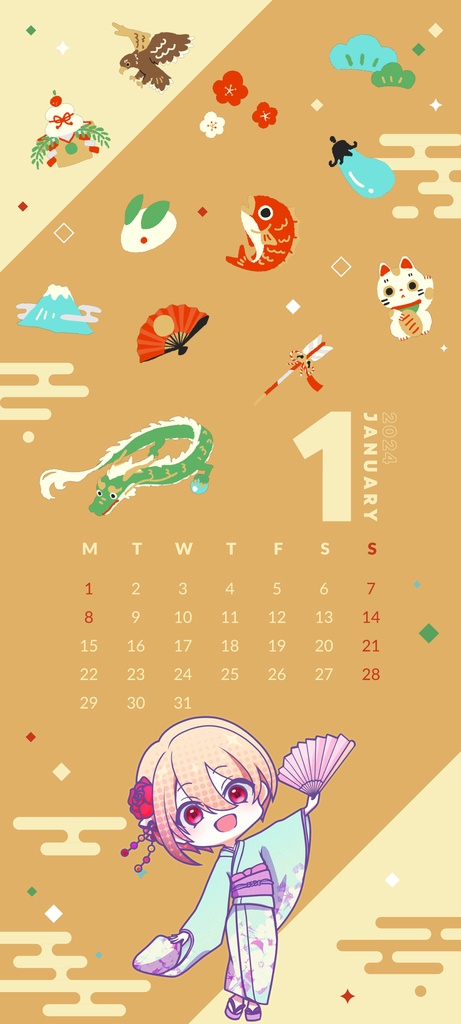 【Vカレ】2023年度スマホ壁紙カレンダー【黒咲ルシア】