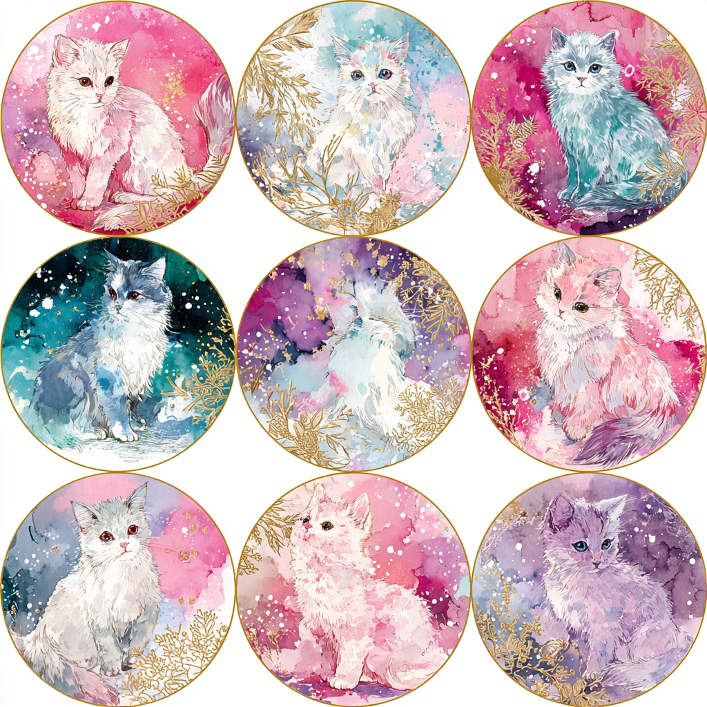 クリスマス風猫ちゃんクリップアート