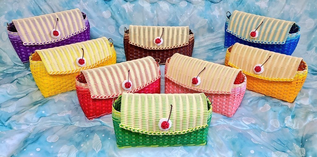 クリームソーダ籠バッグ