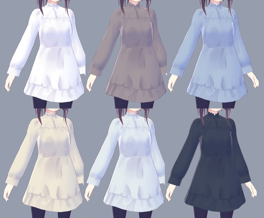 【無料試着可】シャツワンピース【VRoid衣装】