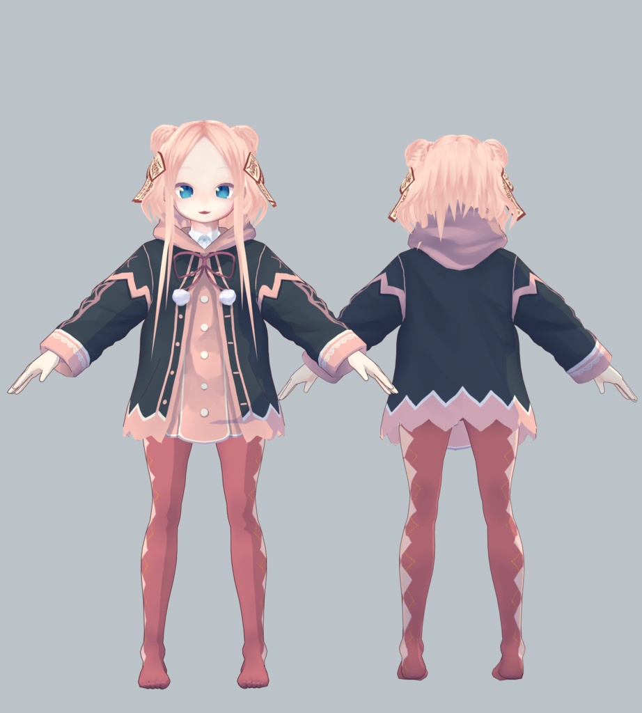 【無料試着可】ちょっと民族風もこもこ冬コート【VRoid衣装】