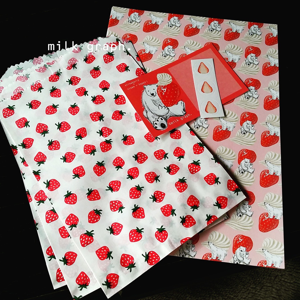 いちごクリームシロクマ(いちご封筒) レターセット