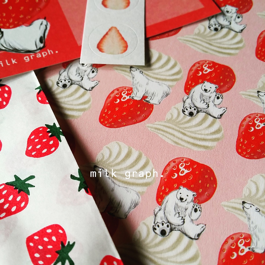 いちごクリームシロクマ(いちご封筒) レターセット