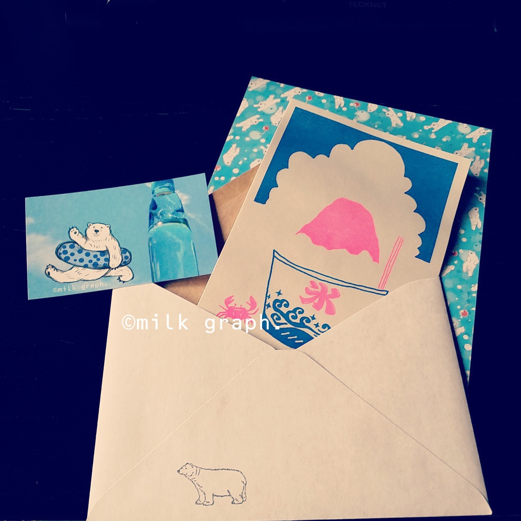 夏のレターセット(かき氷)