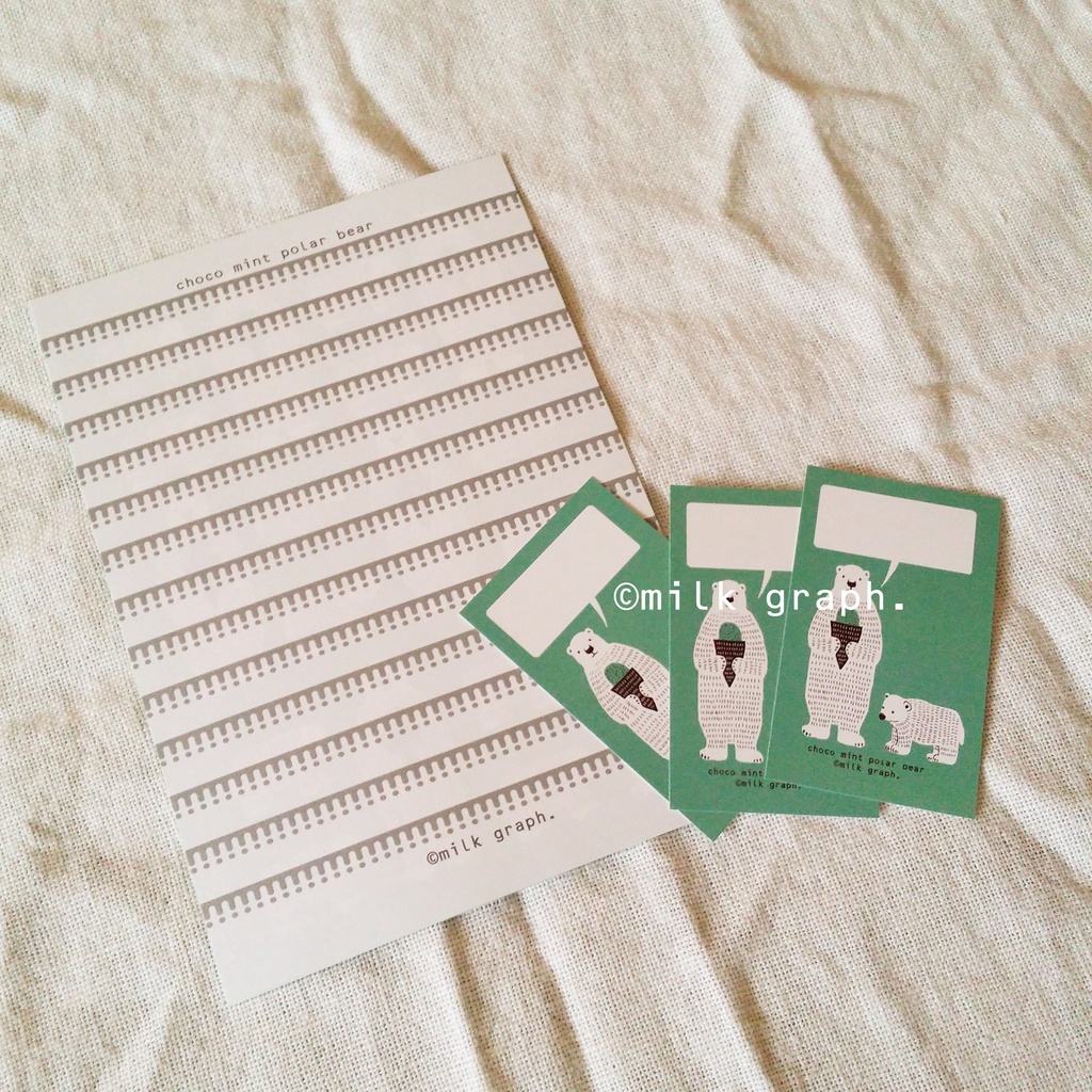 送料込【新作】チョコミント レターセット