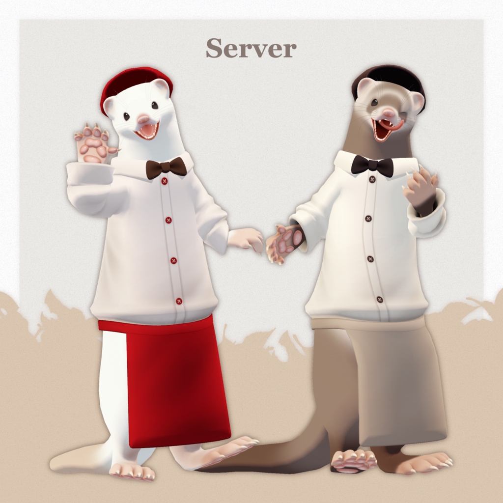 フェレットのにょんたん【VRChat用3Dアバター】