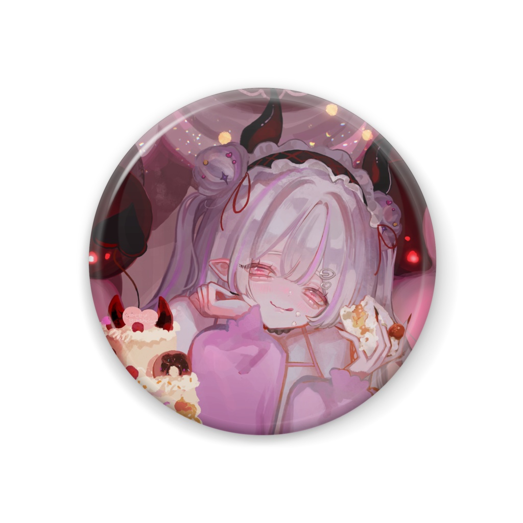 喰夢はむ 誕生日缶バッチ