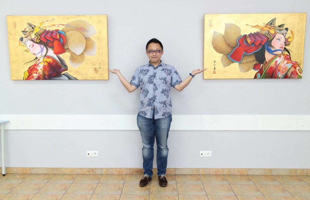 絵画「天狐Ⅱ」のための下絵 鉛筆線画直筆素描 オリジナル1点