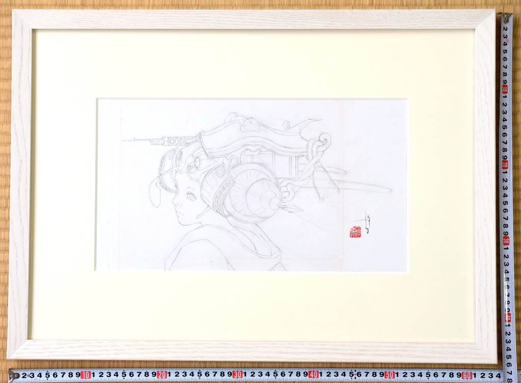 絵画「ZERO MOMENT POINT」のための下絵 鉛筆線画直筆素描 オリジナル1点