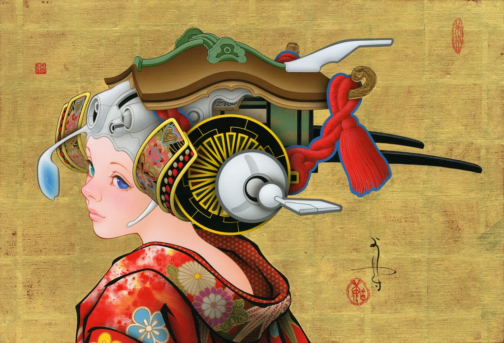 絵画「ZERO MOMENT POINT」のための下絵 鉛筆線画直筆素描 オリジナル1点