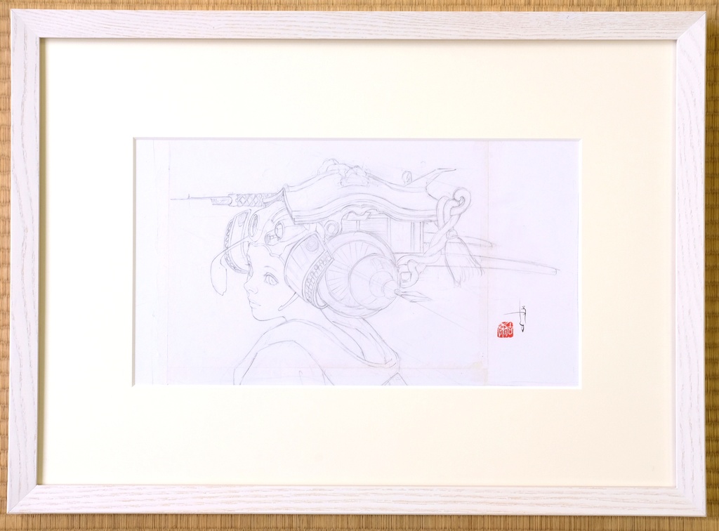 絵画「ZERO MOMENT POINT」のための下絵　鉛筆線画直筆素描　オリジナル１点