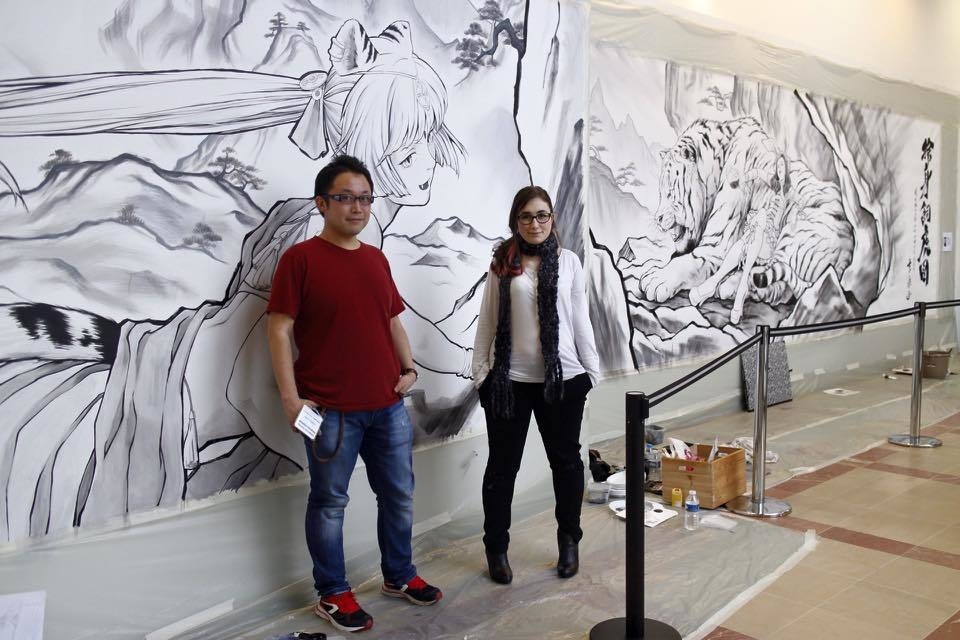 アングレーム国際漫画祭でのライブペイントのための下絵 鉛筆線画直筆素描 オリジナル1点