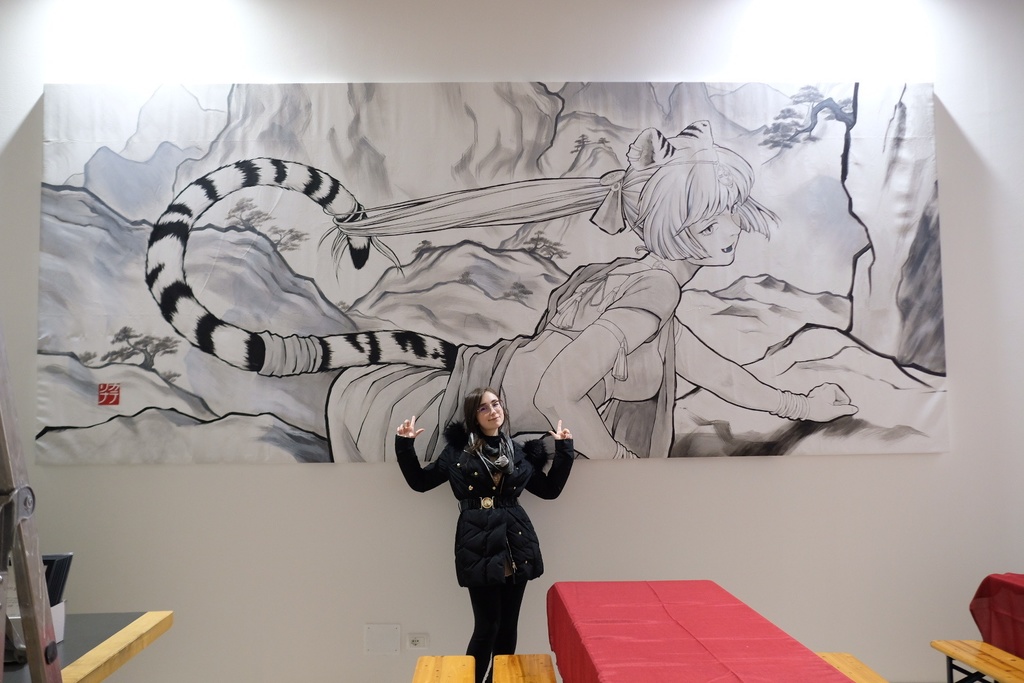 アングレーム国際漫画祭でのライブペイントのための下絵 鉛筆線画直筆素描 オリジナル1点