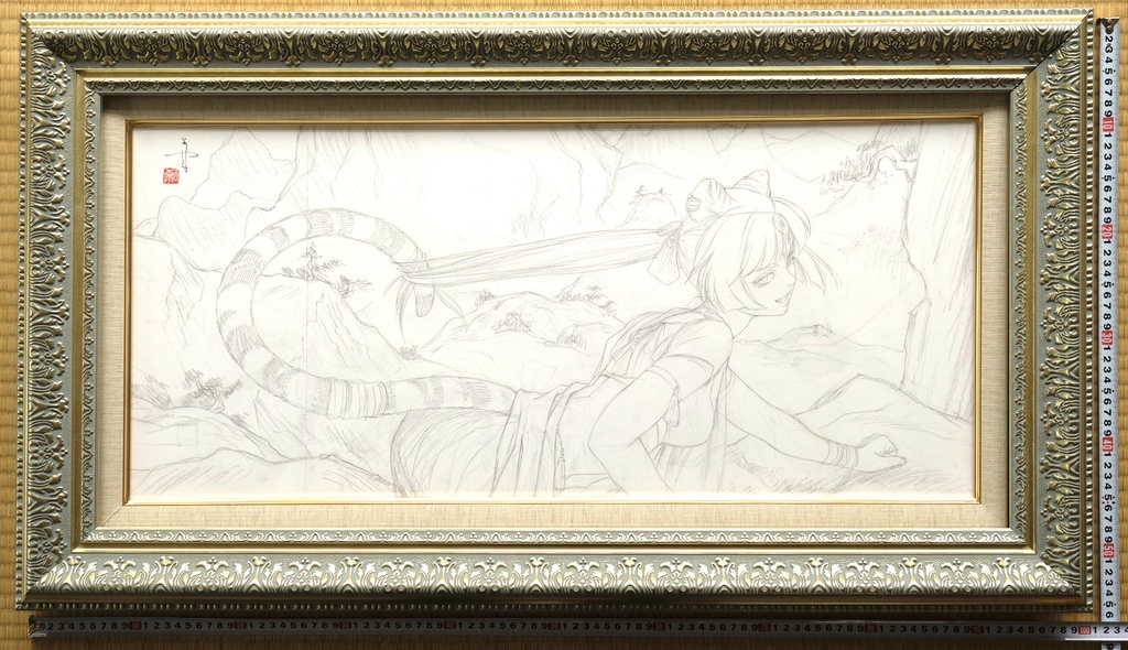 アングレーム国際漫画祭でのライブペイントのための下絵 鉛筆線画直筆素描 オリジナル1点