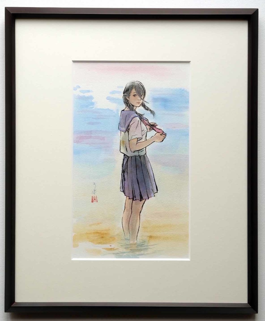 金銀蒔絵螺鈿漆作品群のためのスケッチ②　ペン・水彩画直筆素描　オリジナル１点