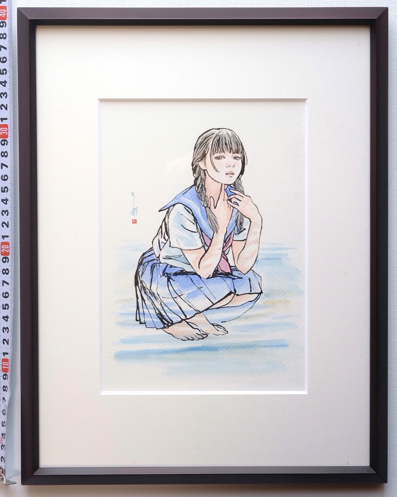 金銀蒔絵螺鈿漆作品群のためのスケッチ④ ペン・水彩画直筆素描 オリジナル1点