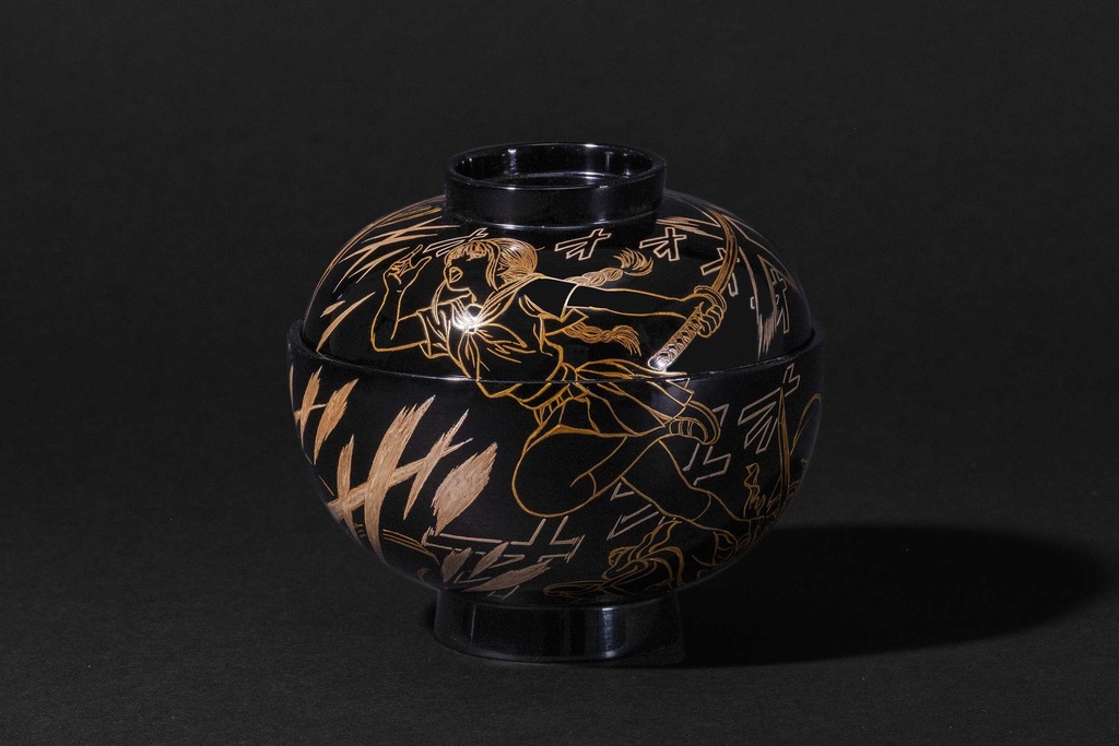 金銀蒔絵螺鈿漆作品群のためのスケッチ④ ペン・水彩画直筆素描 オリジナル1点