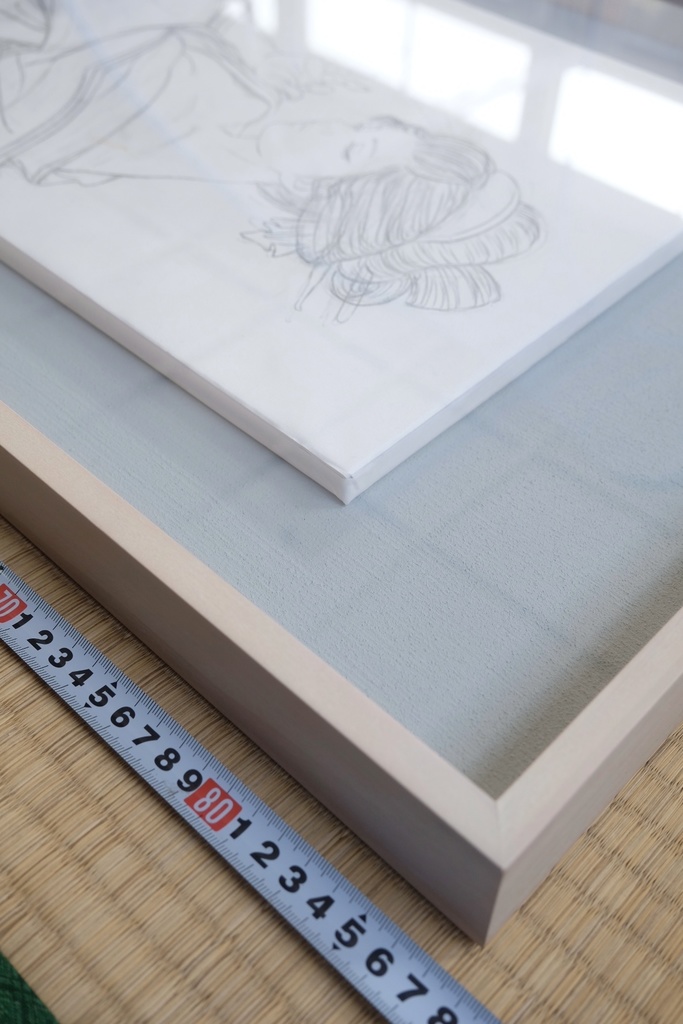 絵画「見立て月光」のための下絵 鉛筆線画直筆素描 オリジナル1点