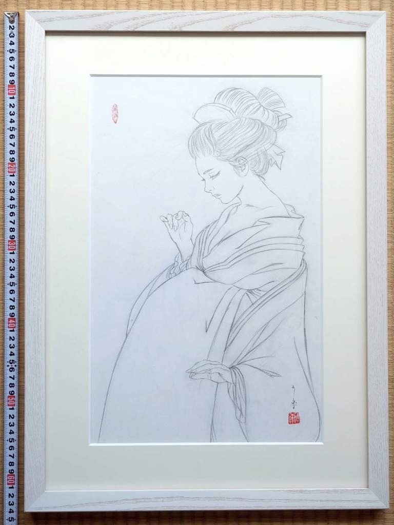 絵画「見立て日光」のための下絵 鉛筆線画直筆素描 オリジナル1点