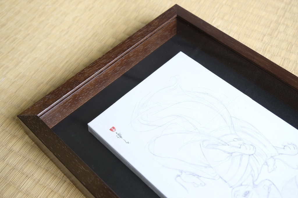 絵画「女狐」のための下絵 鉛筆線画直筆素描 オリジナル1点