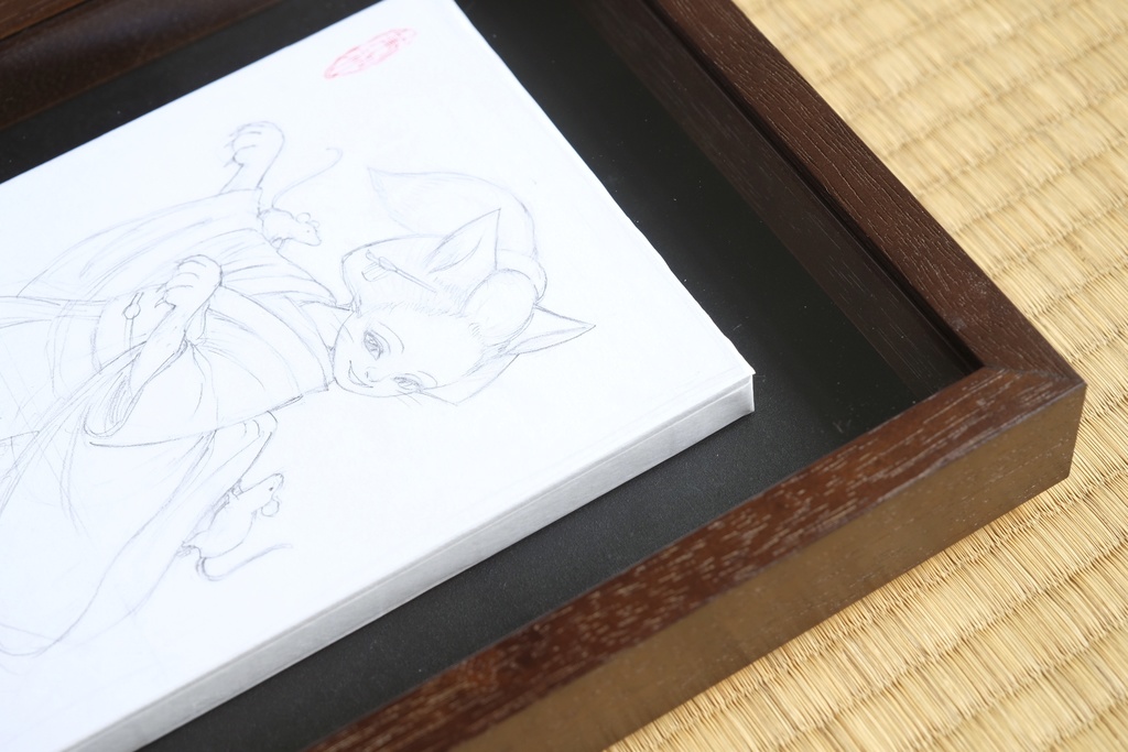 絵画「女狐」のための下絵 鉛筆線画直筆素描 オリジナル1点