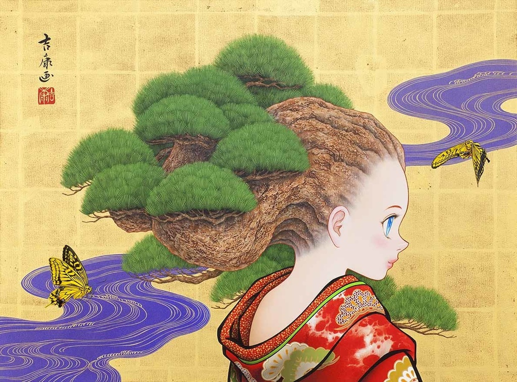 絵画「高田松原」のためのスケッチ 鉛筆線画直筆素描 オリジナル1点