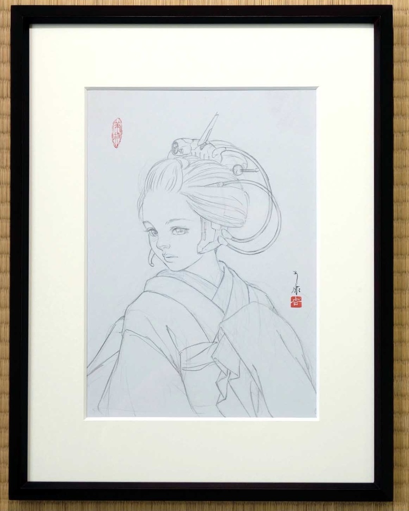 絵画「Connection」のための下絵 鉛筆線画直筆素描 オリジナル1点