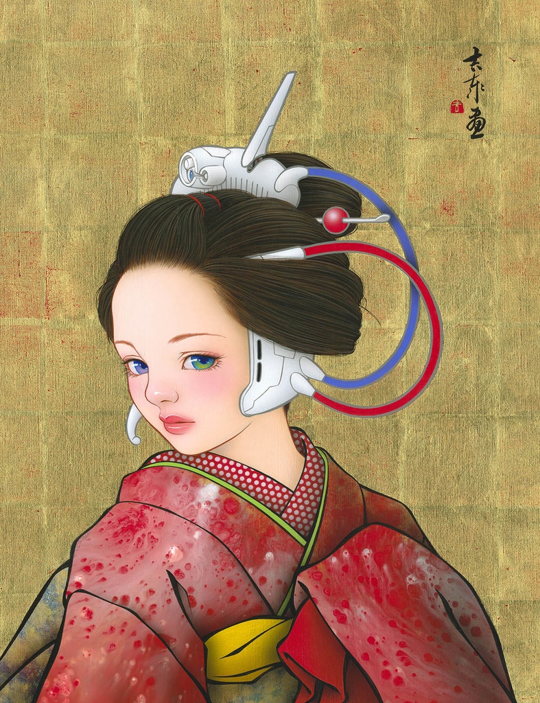 絵画「Connection」のための下絵 鉛筆線画直筆素描 オリジナル1点