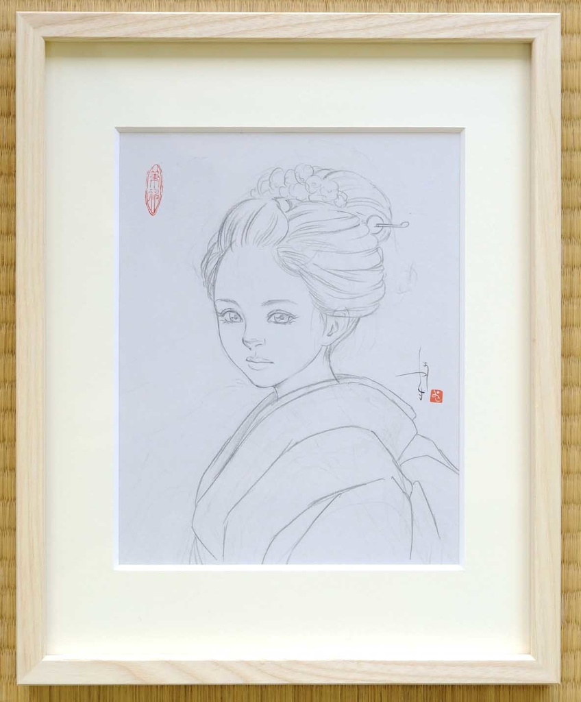 絵画「Connection」のための下絵 鉛筆線画直筆素描 オリジナル1点