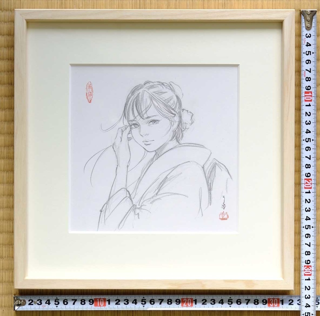 絵画「潮騒」のための下絵 鉛筆線画直筆素描 オリジナル1点