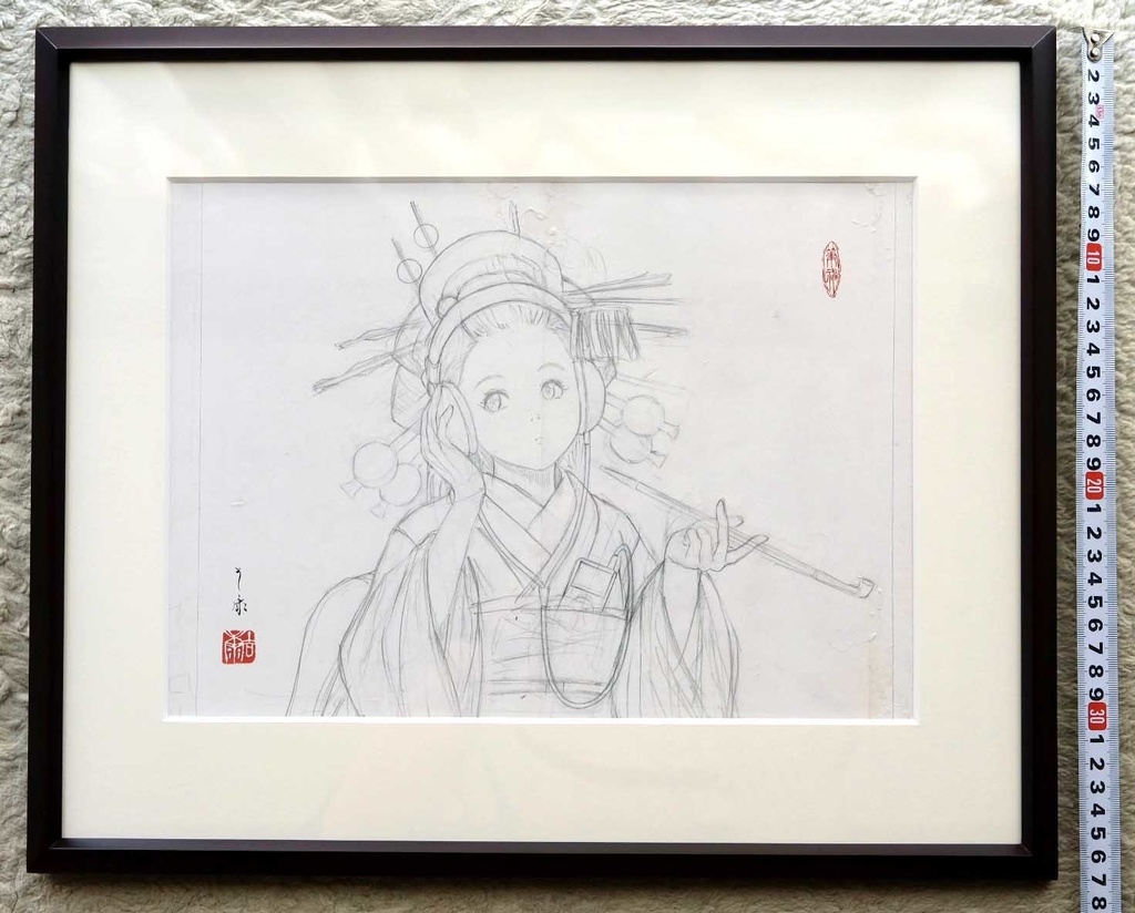 絵画「antenna」のための下絵 鉛筆線画直筆素描 オリジナル1点